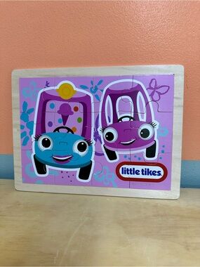 Little Tikes Pink & Blue Cozy Coupe Wooden Jigsaw Puzzle Tray 12 Pieces